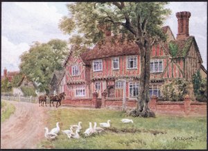 Farmhouse, Brent Eleigh, Suffolk, de The Cottages e a vida na aldeia rural de Inglaterra publicado pela Dent & Sons Limited, 1912